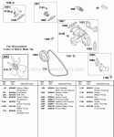 Water Pump Fan Vee Belt Diagram and Parts List for 583447-0217-E2  Briggs and Stratton Engine